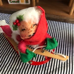 Vintage Annalee Doll on Sled 1989